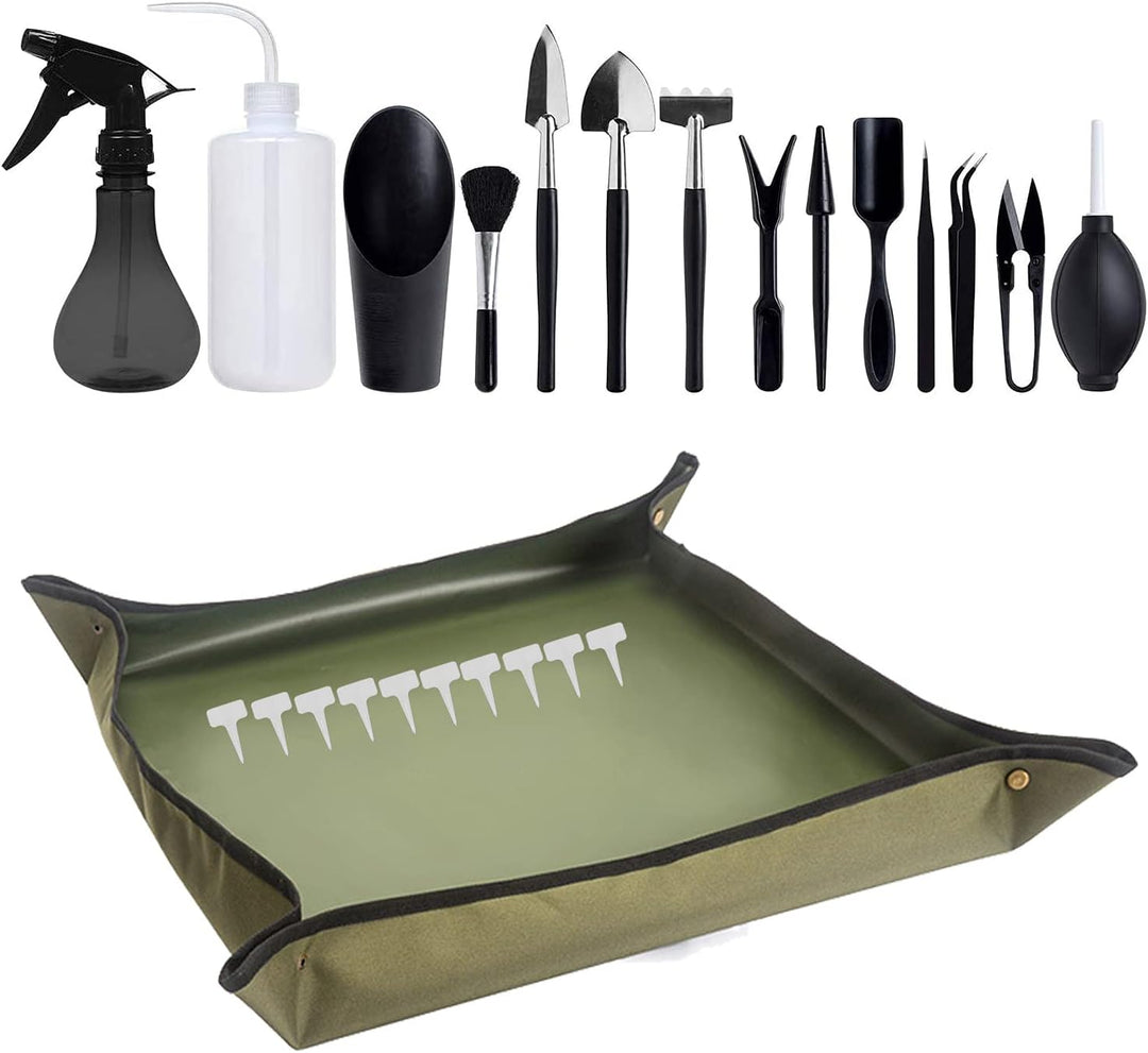 Secwell 25 Stück Mini Pflanzen Werkzeug Set Sukkulenten Pflanze Gartenwerkzeug Mit Wasserdicht Garte