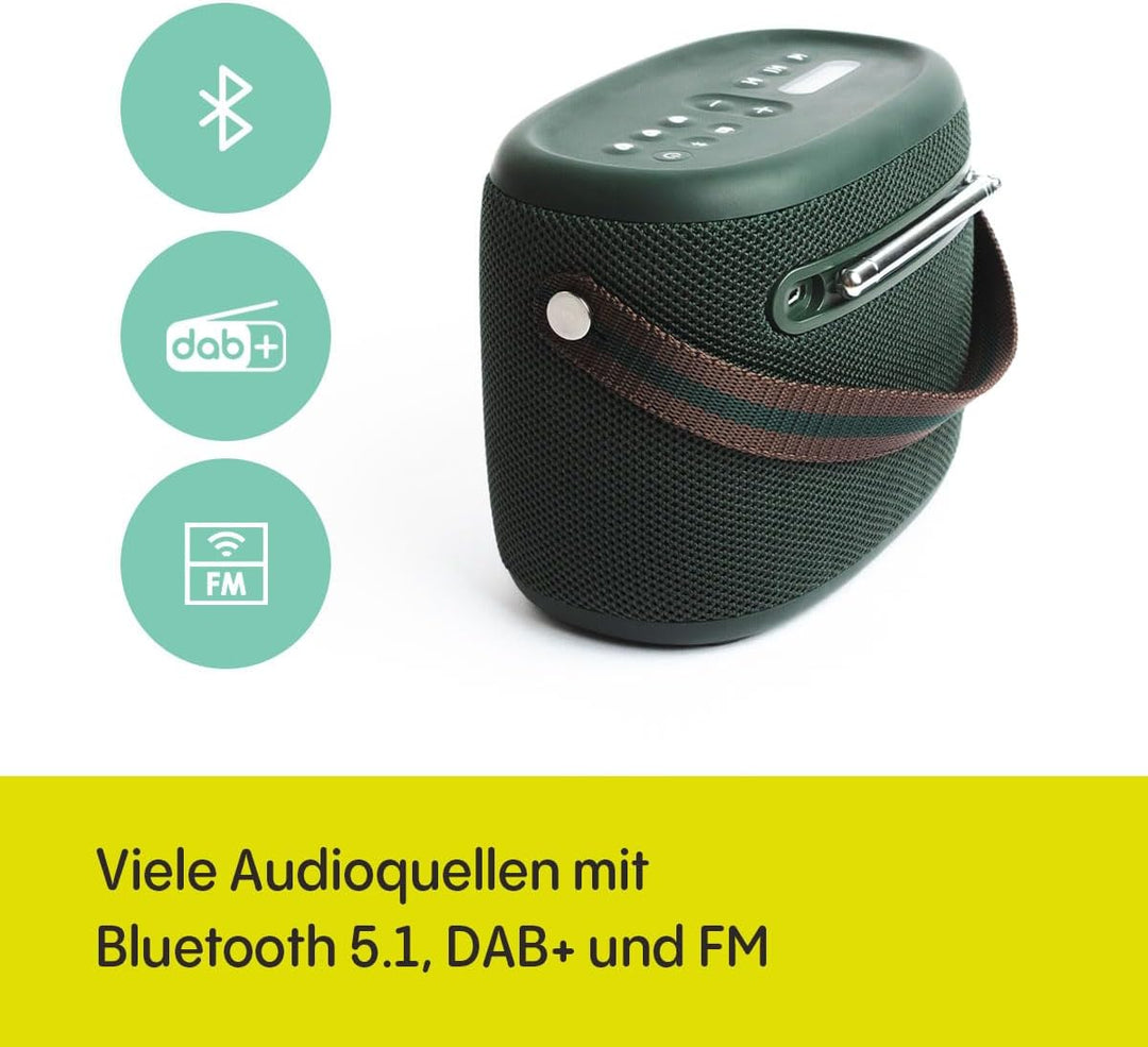 Pure Woodland Outdoor Lautsprecher mit Bluetooth & DAB+/FM Radio (wasserdicht IP67, robust, tragbar,