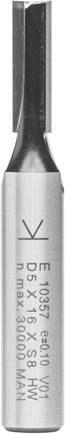 ENT 10357 Nutfräser HW, Schaft (S) 8 mm, Durchmesser (D) 5 mm, NL 16 mm, SL 32 mm, GL 53 mm D=25 / N