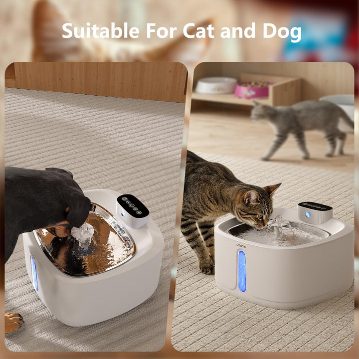 Katzenbrunnen Kabellos mit Bewegungsmelder - 3,2L Leiser Trinkbrunnen für Katze & Hunde (25dB), 4000