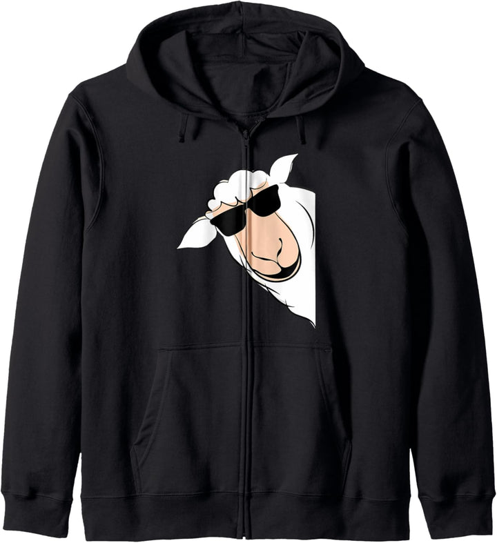 LUSTIGES SCHAF MIT SONNENBRILLE SUNGLASSES Kapuzenjacke