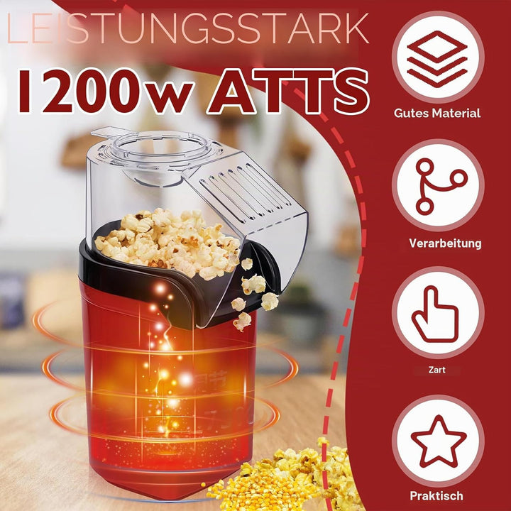 Popcornmaschine, Klein Popcorn-Maschine mit Messbecher, One-Touch Elektrische Rühr Popcorn Popper, O