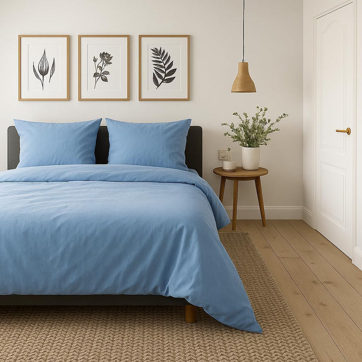 VelvetHome Deluxe Bettwäsche 155x220 Baumwolle Bettbezug 155x220 cm mit Kissenbezug 80x80 cm Hohe Qu