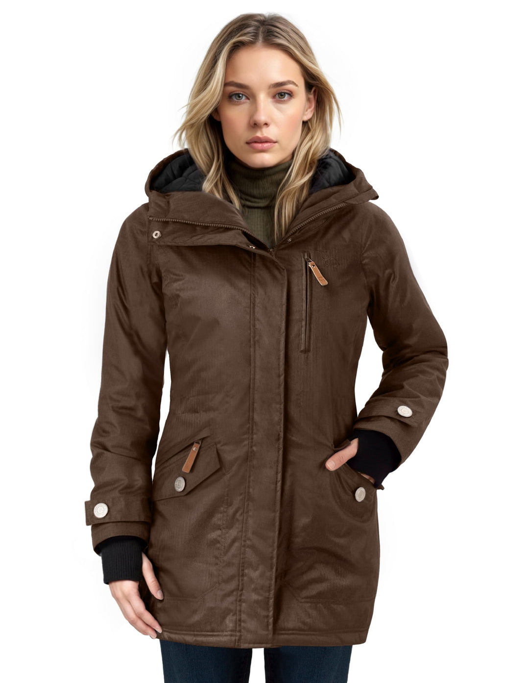 berydale Winterjacke Damen Parka I Warme Übergangsjacke Damen I Atmungsaktiv, Wind- und Wasserdicht