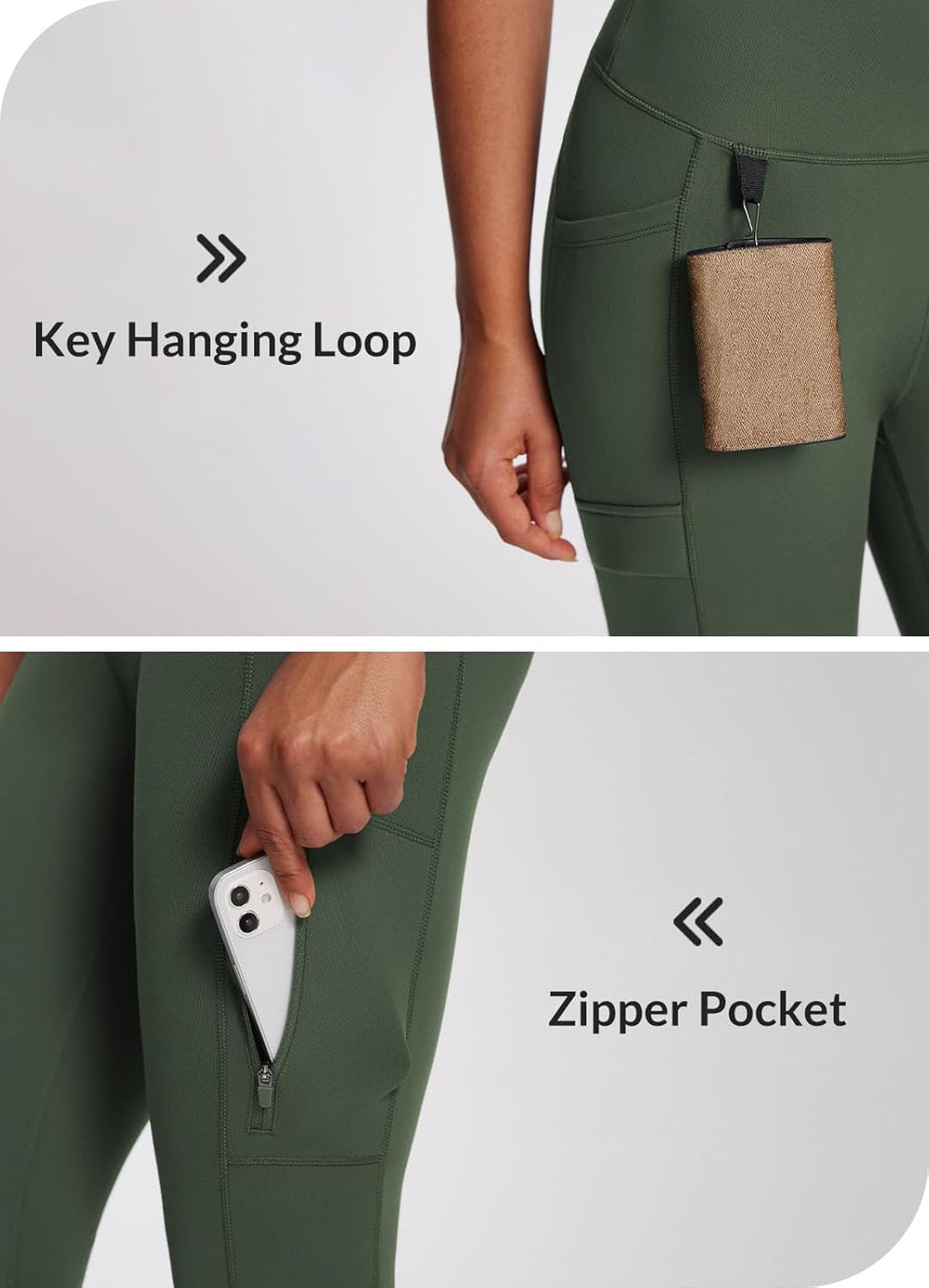 baleaf Damen Fleece gefütterte Leggings Wasserabweisend Hohe Taille Wanderleggings Thermo Leggings F