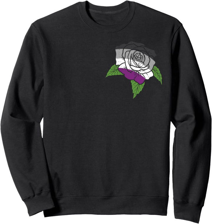 Pocket Rose Flower LGBTQ Asexual Ace Pride Ally Men Women Sweatshirt