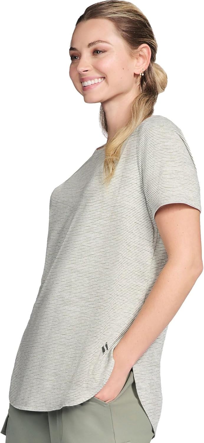 Skechers Damen Godri Swift T-Shirt (1er Pack) S Agave/Ice Stripe Swift Stripe, S Agave/Ice Stripe Sw