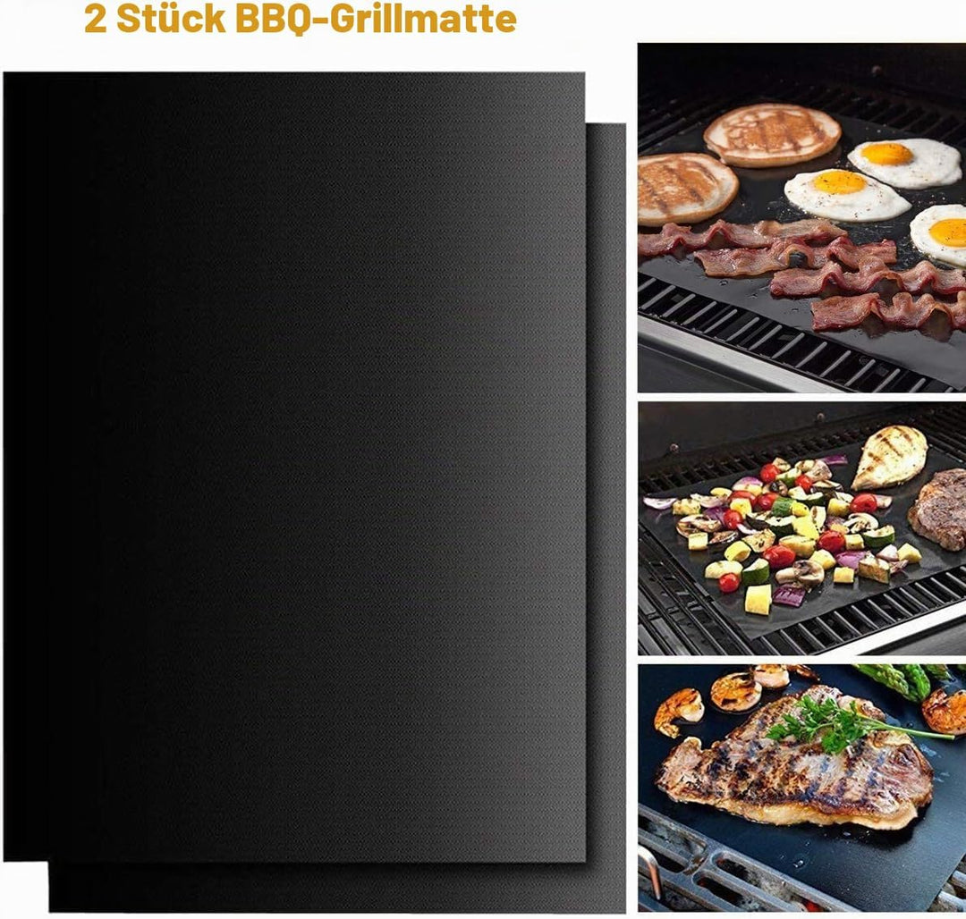 grilljoy Grillbesteck Set 24-teilig aus Edelstahl mit Aluminiumkoffer – Hitzebeständige Griffe &amp; rut