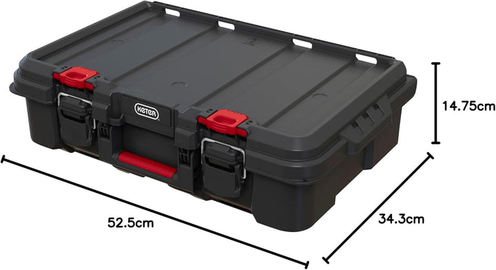 Keter Stack & Roll 253382 Aufbewahrungskoffer für Elektrowerkzeug, robust Aufbewahrungsbox für Elekt