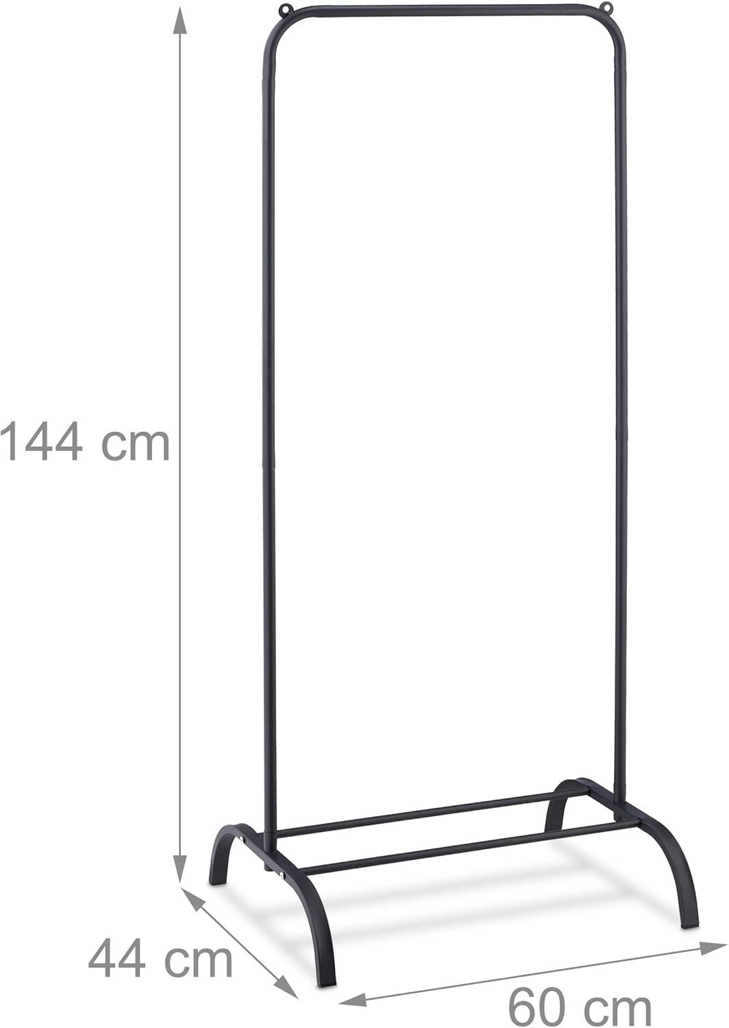 Relaxdays Kleiderständer Metall, mit Ablage, Schlafzimmer, Kleiderstange, HxBxT: 144 x 60 x 44 cm, f