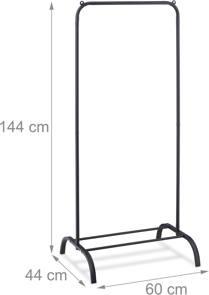 Relaxdays Kleiderständer Metall, mit Ablage, Schlafzimmer, Kleiderstange, HxBxT: 144 x 60 x 44 cm, f