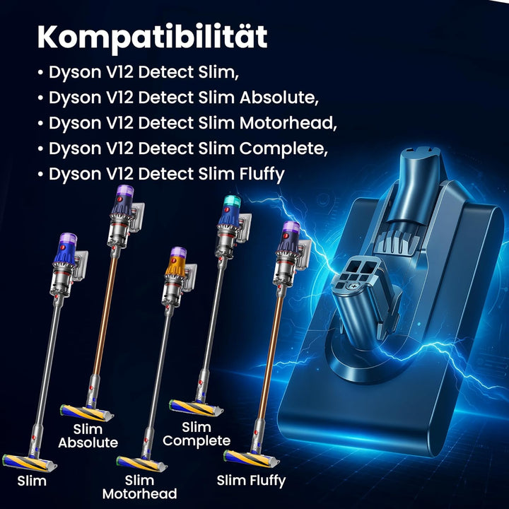 Extralink Akku kompatibel mit Dyson V12 im Set mit HEPA-Filter – 25,2V 2500mAh Ersatzakku, Lange Lau