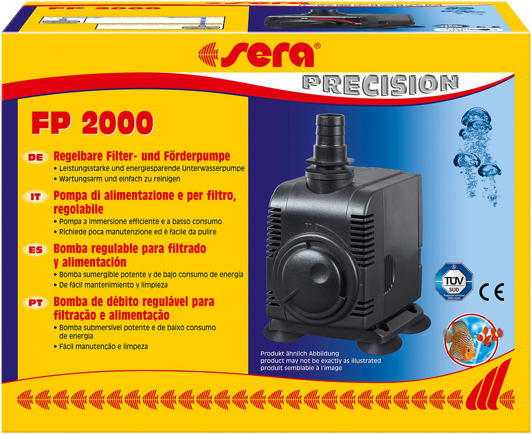 sera 30597 Filter- und Förderpumpe FP 2000 - Regelbare Unterwasserpumpen für Süss- und Meerwasseraqu