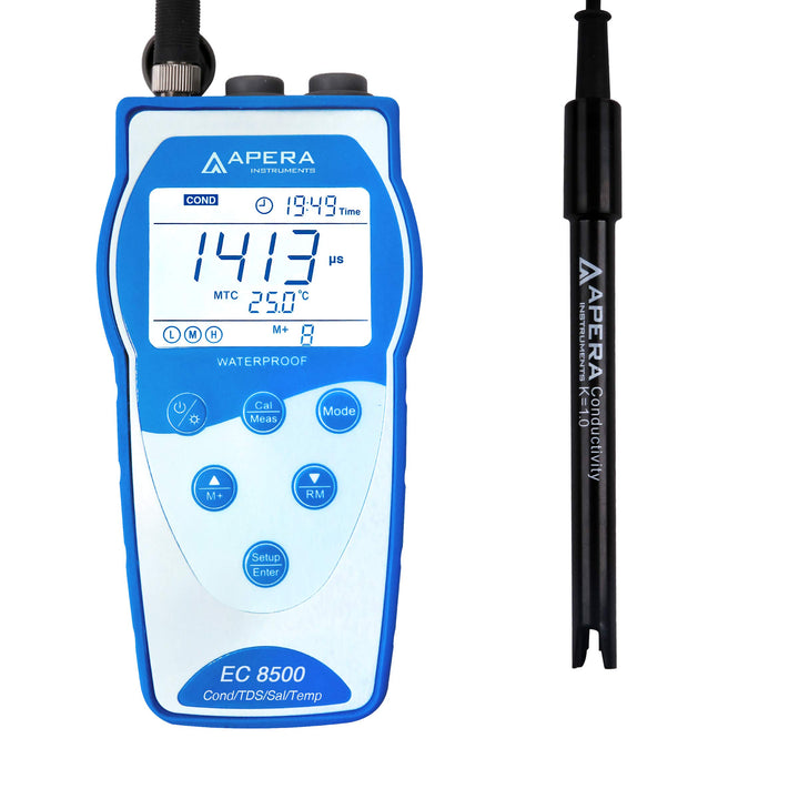Apera Instruments EC8500 tragbares Leitfähigkeits-/TDS-/Salzgehalt-Messgerät Leitfähigkeit/TDS/Salzg