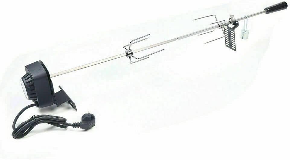 Drehspiess, Edelstahl Grillspiess Set 80cm Elektrischer Drehspiess Grill mit Motor 220-240V Hähnchen