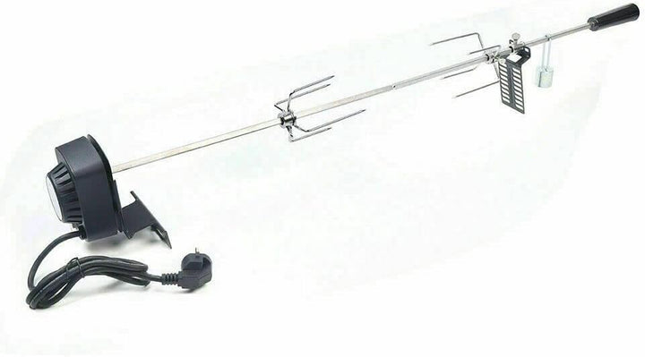 Drehspiess, Edelstahl Grillspiess Set 80cm Elektrischer Drehspiess Grill mit Motor 220-240V Hähnchen