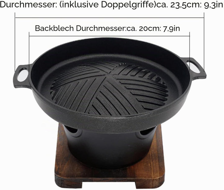 Camping Grill, Schwarz Mini Stilvoller Antihaft Grill Mobil, Tragbarer Kleiner Holzkohlegrill für Ca