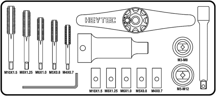 Heytec 50814900000 HSS-Gewindeschneidsatz 16-teilig