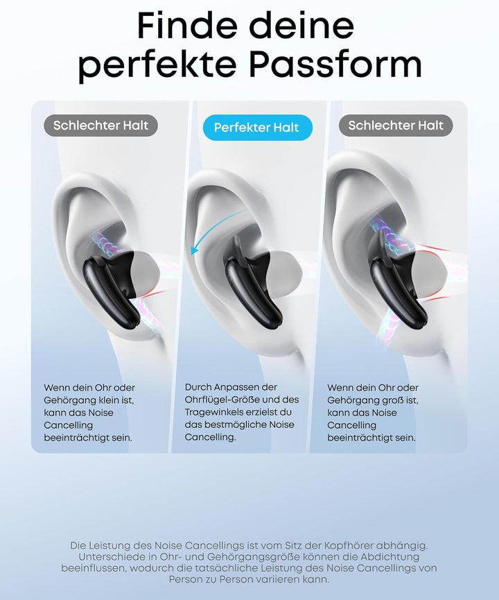 soundcore Liberty Buds by Anker, Semi-In-Ear-Design, Abnehmbare Ohrflügel, Adaptives Noise Cancellin