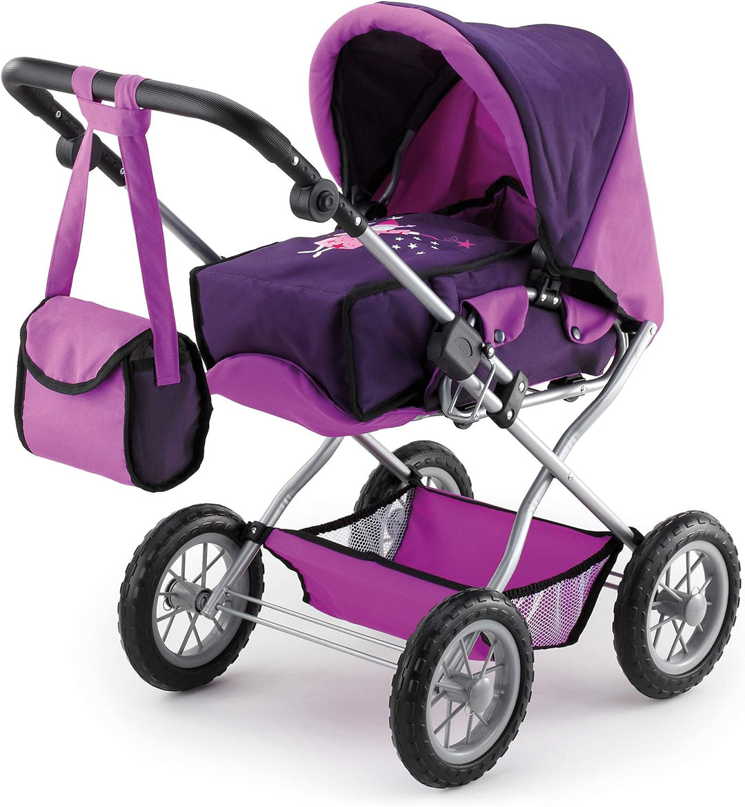 Bayer Design 15012B - Kombi-Puppenwagen Grande Mega-Set mit Reisebett und viel Zubehör, lila, 46cm-7