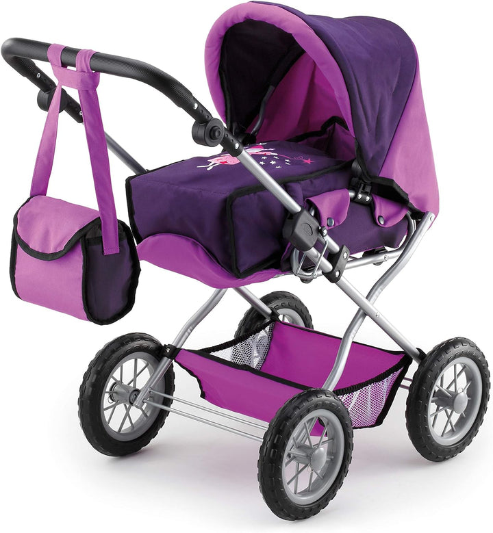 Bayer Design 15012B - Kombi-Puppenwagen Grande Mega-Set mit Reisebett und viel Zubehör, lila, 46cm-7