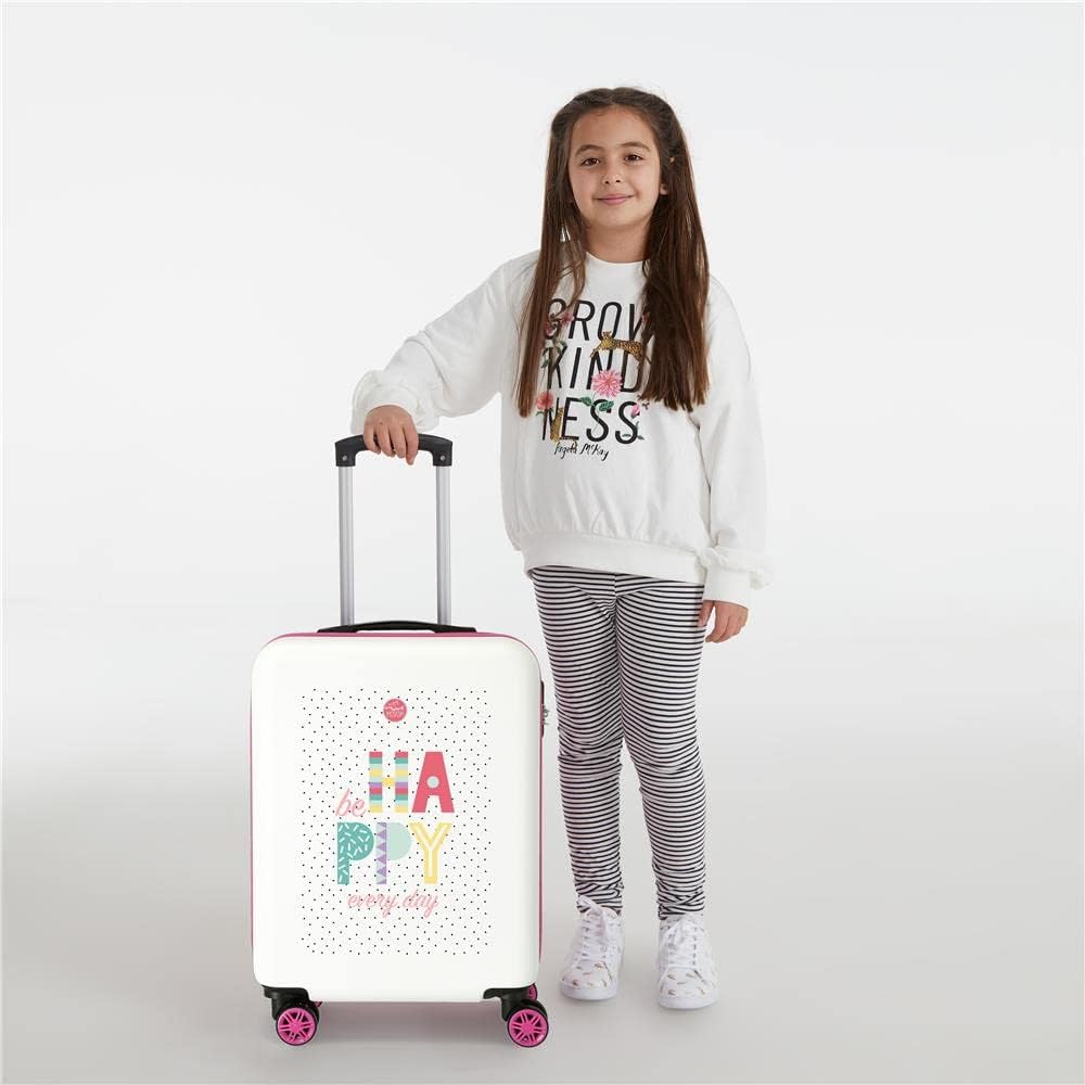 Enso Be Happy Kabinenkoffer Rosa 38x55x20 cms Hartschalen ABS Kombinationsschloss 34L 2,6Kgs 4 Doppe