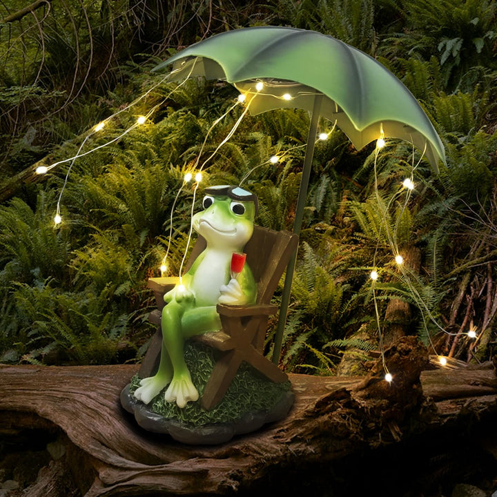 Solar Frosch Statuen Outdoor Garten Dekoration - Lustig Frösche In Den Hof Figuren Ornament mit Sola