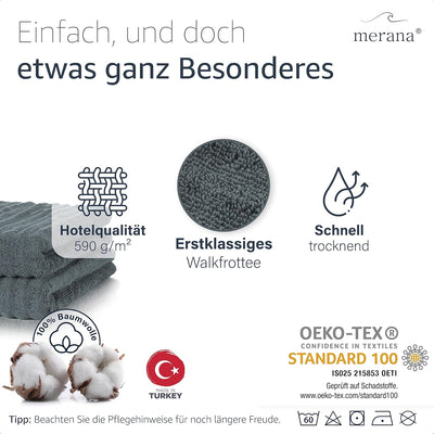Merana Oslo Gästehandtücher 30x50 cm - 4X Luxus Gästehandtuch - Gäste Handtücher aus 100% feinster B