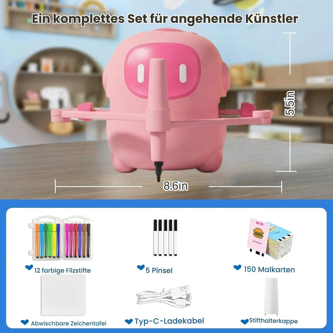 Zeichenroboter für Kinder Drawing Robot mit 150 Karten Interaction& 17 Color Pens Roboter Kinder Spi