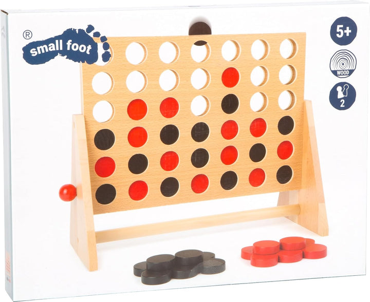 Small Foot Gesellschaftsspiel Vier in Einer Reihe aus Holz, Klassiker in grosser Ausführung, ab 5 Ja