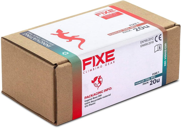 Fixe Fixe1 Hanger 12mm 20 Pack Grau - Robuste Edelstahl Bohrhakenlasche, 20 Stück, Grösse 12 mm - Fa