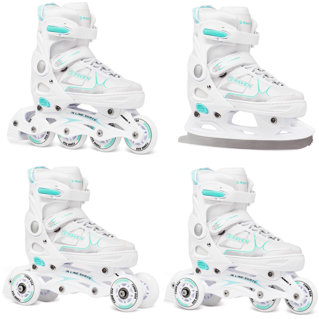 RAVEN 4in1 Inline Skates Triskates Rollschuhe Schlittschuhe Inliner für Kinder und Erwachsene verste