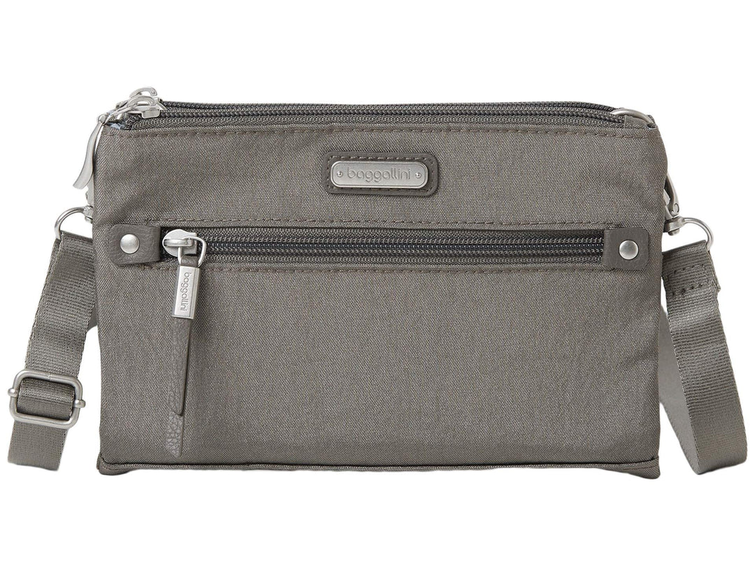Baggallini Damen New Classic Small Crossbody Bag Subway Umhängetasche klein, Einheitsgrösse Grau, Gr