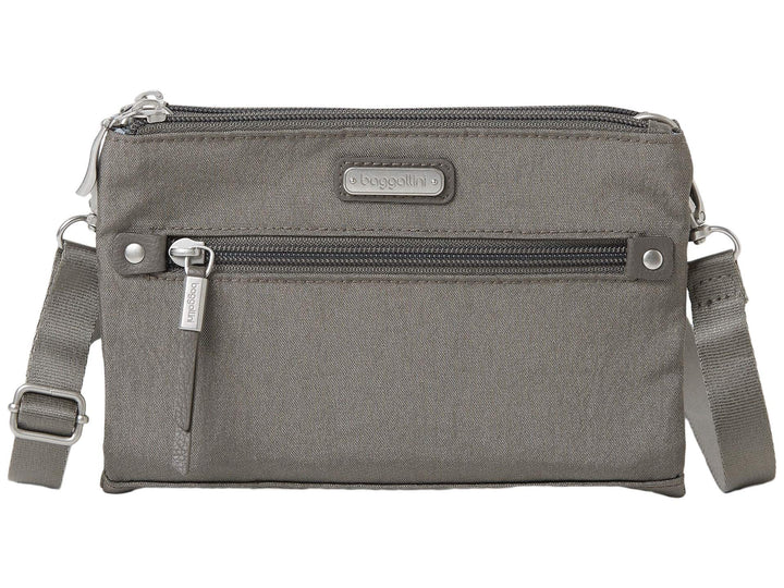 Baggallini Damen New Classic Small Crossbody Bag Subway Umhängetasche klein, Einheitsgrösse Grau, Gr