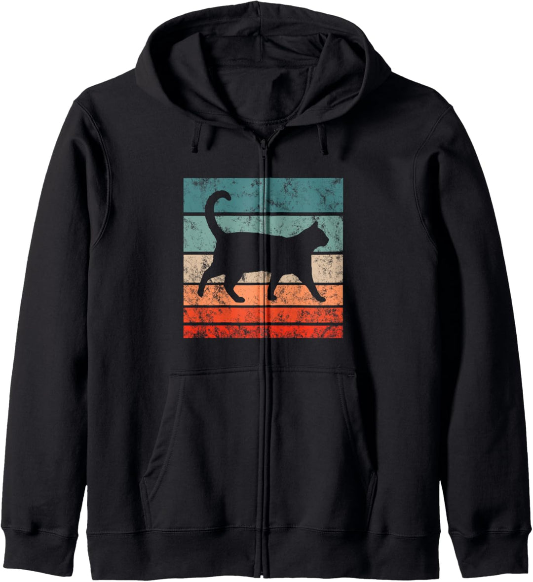 Katze Retro Style Vintage Kapuzenjacke