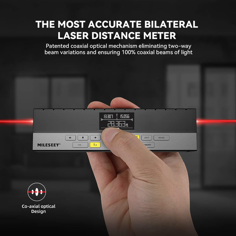 Bilaterales Laser Entfernungsmesser,MiLESEEY DP20 Lasermessgerät Messbereich: 80m (Mittlerer Laser-M