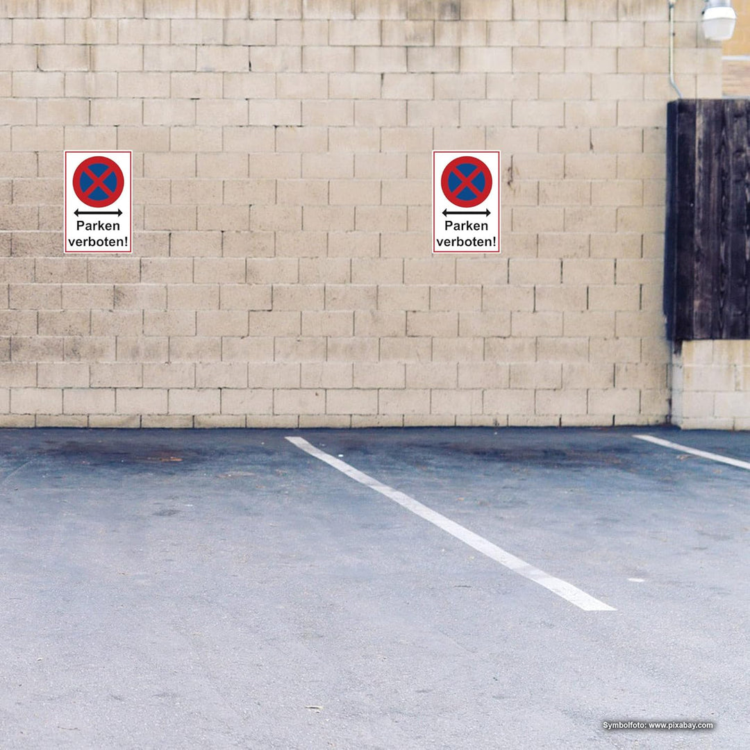 3 Stück XXL Absolutes Halteverbot Schild 40 x 30 cm Alu 3mm Alu-Dibond stabile Aluminiumverbundplatt