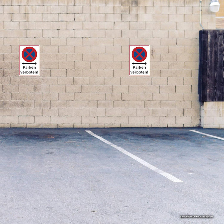 5 Stück Absolutes Halteverbot parken verboten Schild 20 x 30 cm aus stabiler PVC Hartschaumplatte 3m