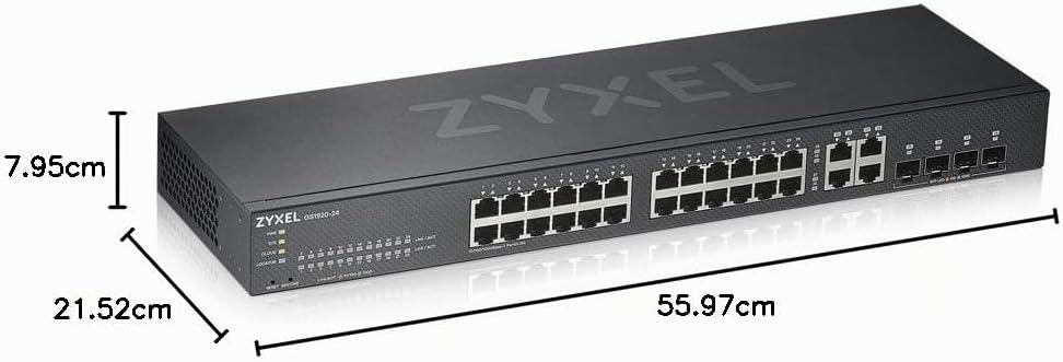 Zyxel Nebula Gigabit Ethernet Smart-Managed Switch mit 24 Ports –ohne Lüfter mit vier Gigabit-Combo-