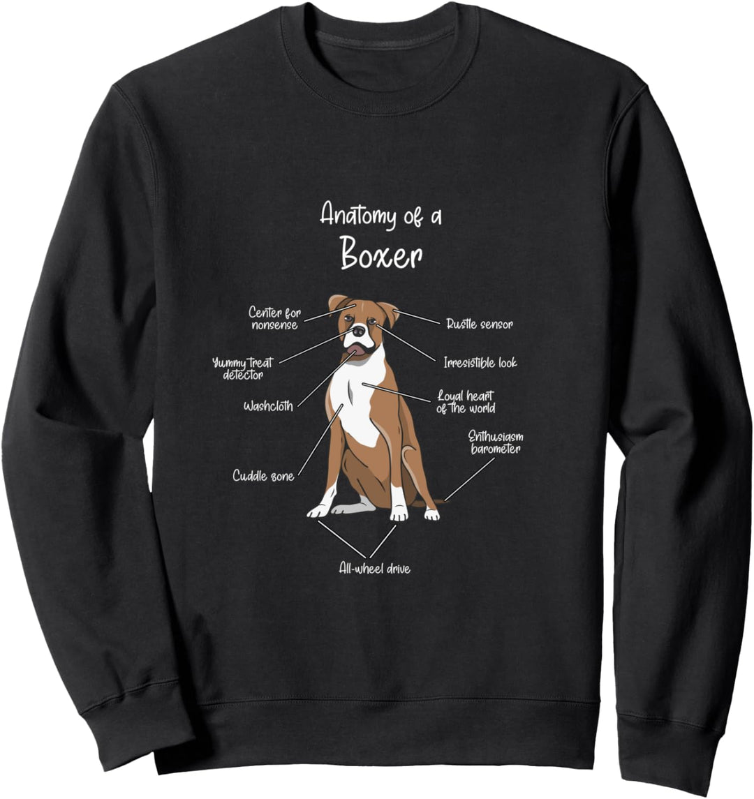 Anatomie eines Boxer | Deutscher Boxer Hund Mama Sweatshirt