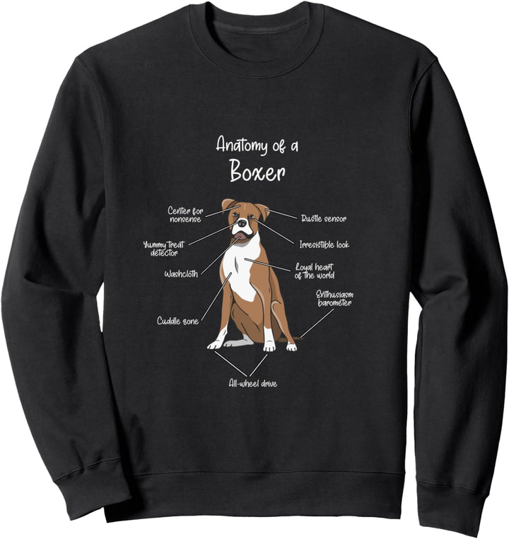 Anatomie eines Boxer | Deutscher Boxer Hund Mama Sweatshirt