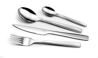Amefa Besteck-Set Hotel, Tafelbesteck für 6 Personen, Edelstahl glänzend, weiche Konturen, 24-teilig