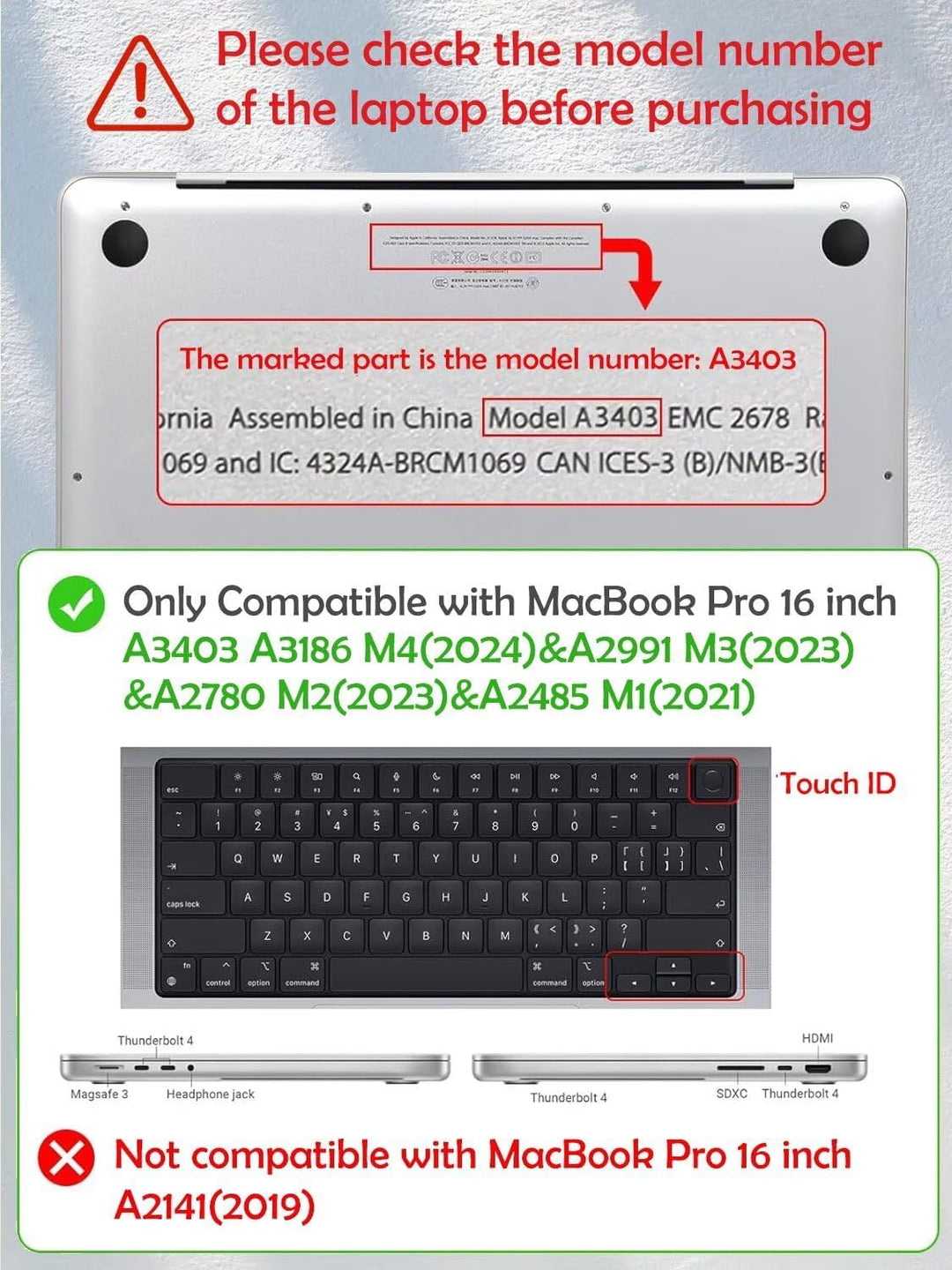 Fancity Hülle Kompatibel mit MacBook Pro 16 2025 2024 2023 2021 (M4 A3403 A3186 M3 A2991 M2 A2780 M1