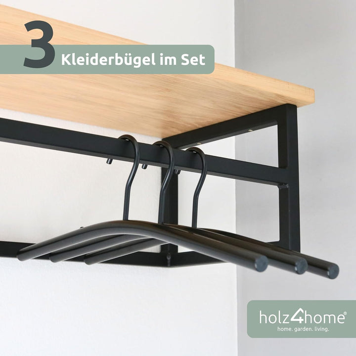 holz4home® Kleiderbügel aus Metall 3 Stück I Metallkleiderbügel Kleiderhaken im 3er Set für Garderob