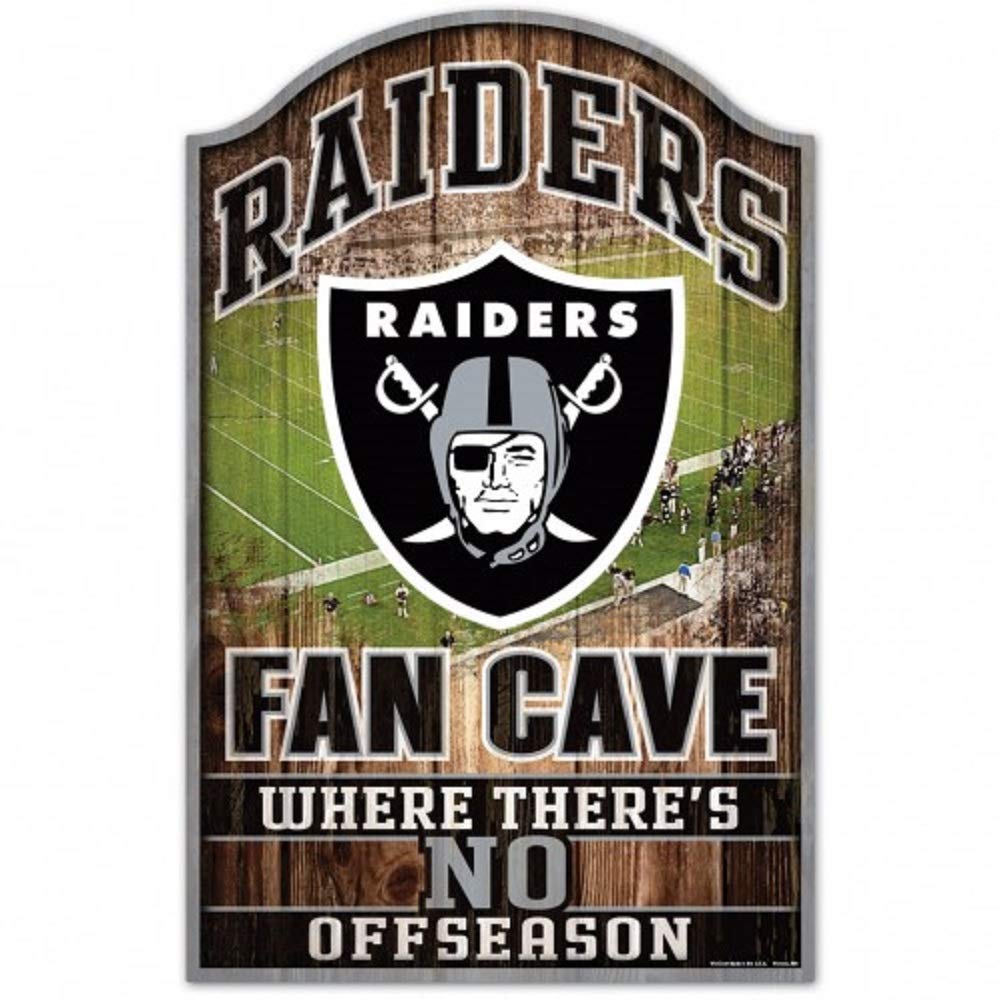 WinCraft NFL Oakland Raiders 05950010 Holzschild, 27,9 x 43,2 cm, schwarz