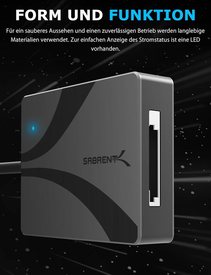 SABRENT CFexpress Typ A Kartenleser, USB typ C 3.2x2 auf CF Express speicherkartenleser, überträgt 8