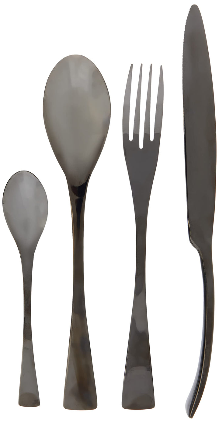 Comas 6323 BCN Colors – edelstahl Besteck set, Schwarz (Matt Black), 24 Stück