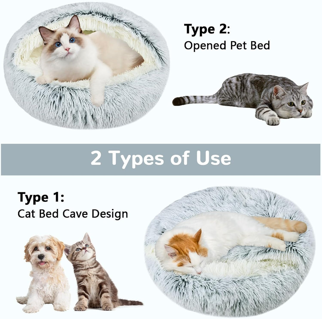 Katzenbett, Katzennest, Haustierbett Tierbett, Kleine Hundebett Waschbarer Flauschiges Rund Weich Ka