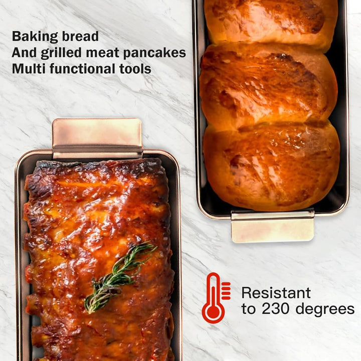 Generisch Brotbackform, Kastenform Brot, 2-in-1 Fleischpastetenform mit Ablaufrost, Backform Rechtec