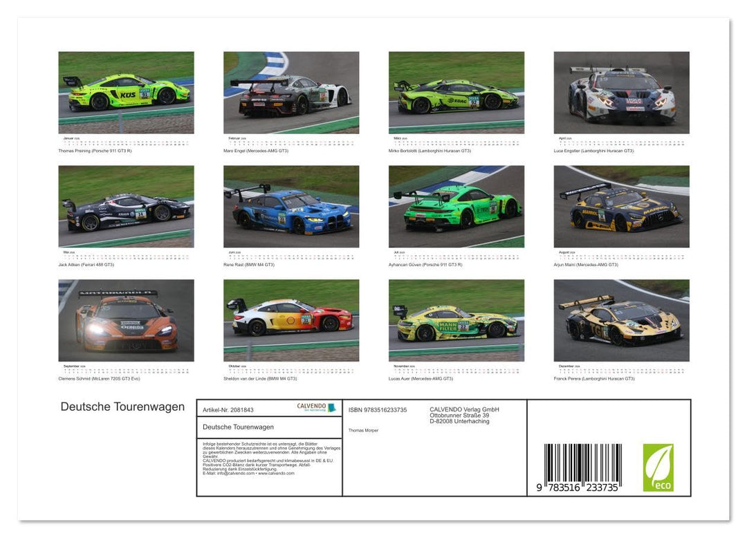 Deutsche Tourenwagen (Wandkalender 2026 DIN A4 quer), CALVENDO Monatskalender: Fotos aus der DTM (CA
